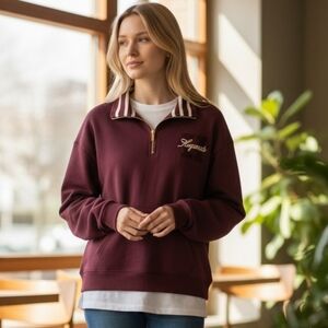 Wizarding World Of Harry Potter Maroon Zip-Up Pullover